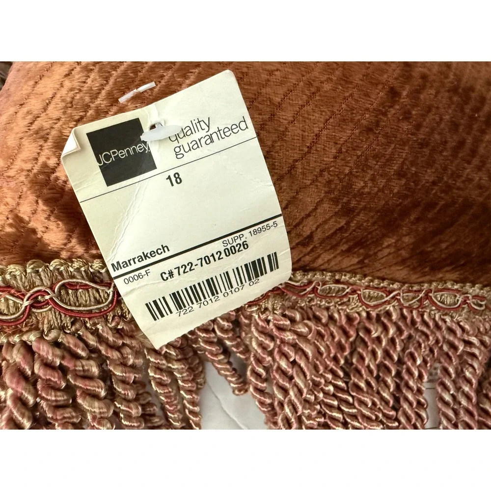 JCPenney Marrakech Rust Chenille 4pc Lot 2 Oblong Pillows & 2 Euro Shams NEW
